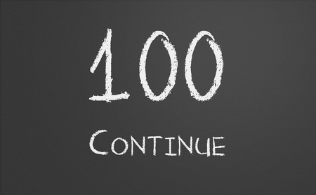 HTTP Status code 100 Continue written on a chalkboardの写真素材