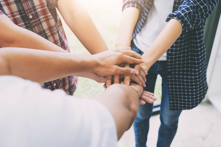 Business People Teamwork . Teamwork Power Successful Meeting  Collaboration Relation Concept