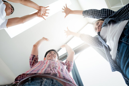 Young startups businessmen teamwork brainstorming meeting to discuss plan startup projectの写真素材