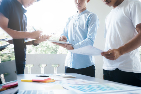 Team of Designer working at office. Designers brainstorming meeting team.
の写真素材