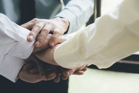 Hands of success startup business teamwork.Teamwork Togetherness Collaboration Concept.