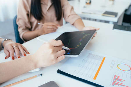 Businessmen teamwork meeting to discuss the investment.の写真素材