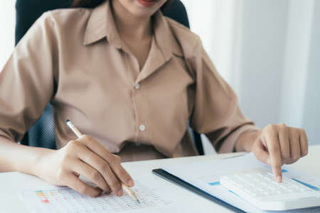 Businessman analyse investment marketing data.の写真素材