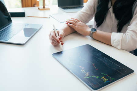 Businessmen teamwork meeting to discuss the investment.の写真素材