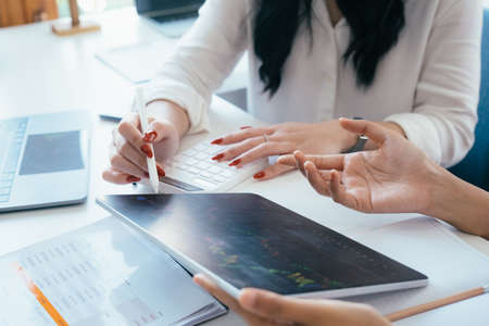 Businessmen teamwork meeting to discuss the investment.の写真素材