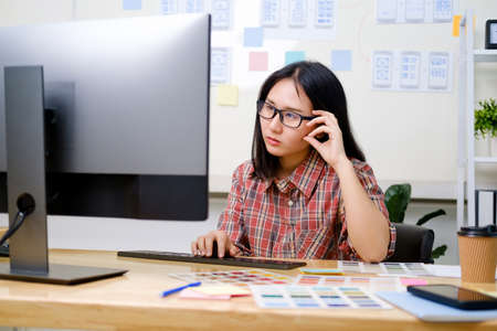 Programmers and developer teams are coding and developing softwareの写真素材