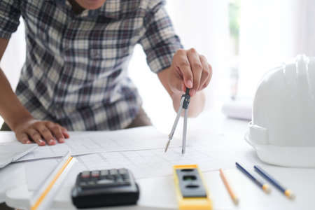 Architectural building design and construction plans.