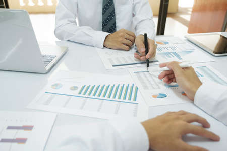 Businessman teamwork is thinking and analyse planing the strategy.の写真素材