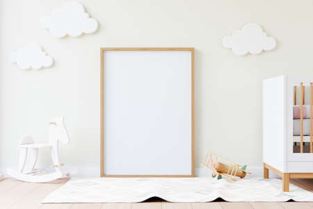 Nursery Digital Mockup,Frame Mockup. Frame Mockup 3D rendering.