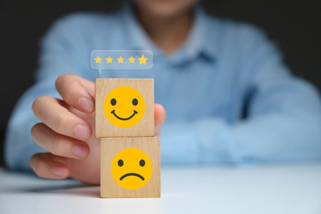 Customer service rating and satisfaction concept.の写真素材