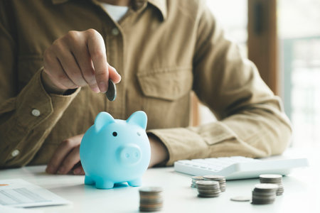 The concept of saving money or savings, investment.の写真素材