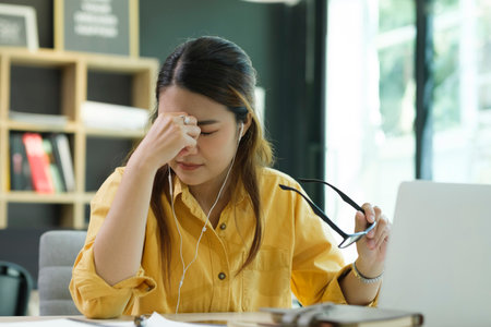 Stressed overwork business man in the office.の写真素材