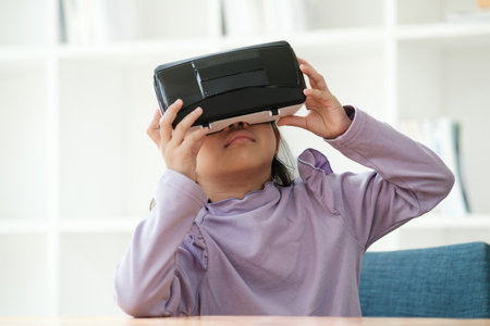 Child Delighted by Virtual Reality Experience
