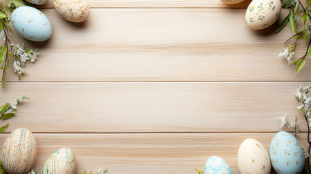 Wooden frame with a white background and a bunch of eggs in it