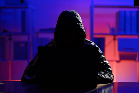 Hacker launching cyberattack targeting data systems and exposing cybersecurity vulnerabilities