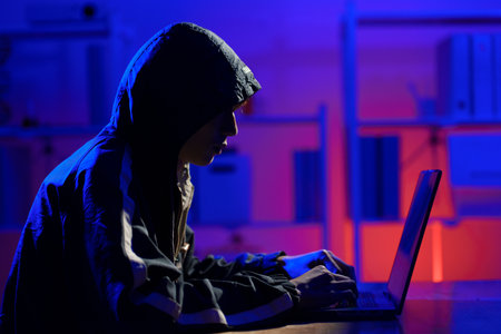 Hacker cyberattack representing data breach and cybersecurity threat in digital system
