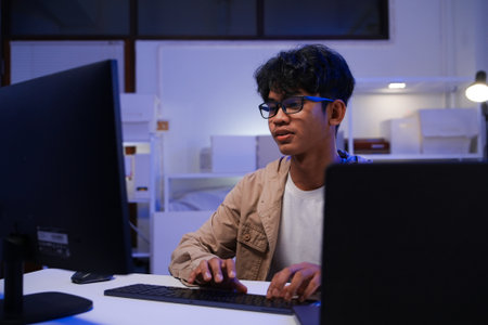 Development programmer working in website a software and coding technologyの写真素材