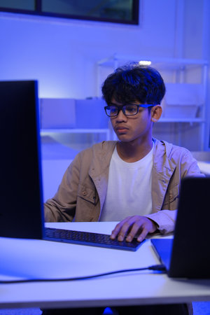 Development programmer working in website a software and coding technologyの写真素材