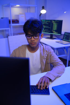Development programmer working in website a software and coding technologyの写真素材