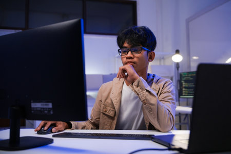 Development programmer working in website a software and coding technologyの写真素材