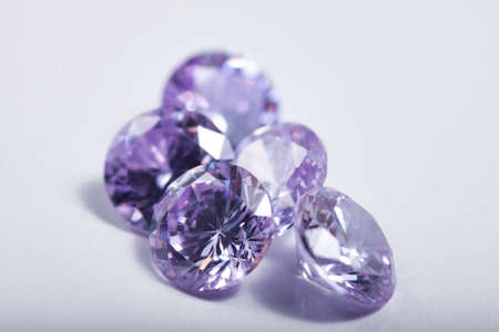 Macro shot of beautiful colored sparkling syntethic diamond that made from glassの写真素材