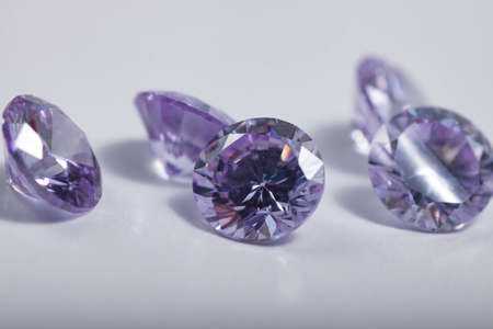 Macro shot of beautiful colored sparkling syntethic diamond that made from glassの写真素材