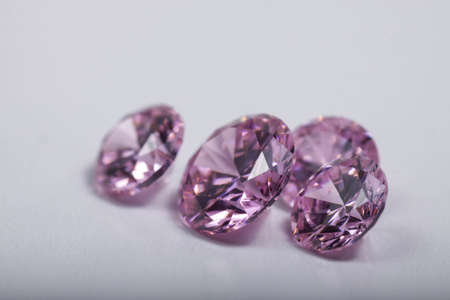 Macro shot of beautiful colored sparkling syntethic diamond that made from glassの写真素材