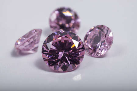 Macro shot of beautiful colored sparkling syntethic diamond that made from glassの写真素材