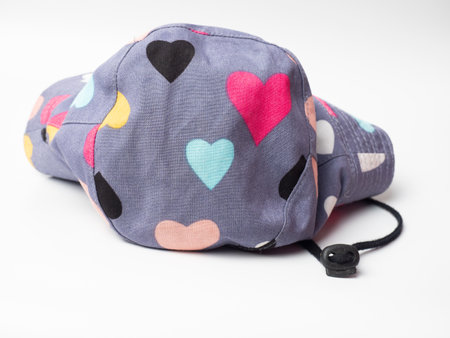 Picture of a bucket style hat with heart patternの写真素材