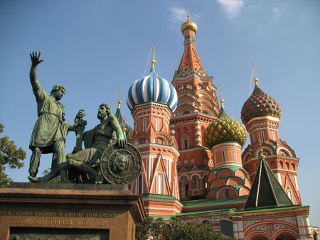 Cathedral of the Cover of Vasily Blissful the Spassky tower.の写真素材