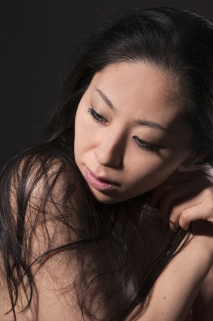 Close up portrait of an beautiful asian womanの写真素材
