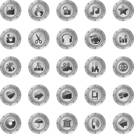 set of metallic iconsのイラスト素材