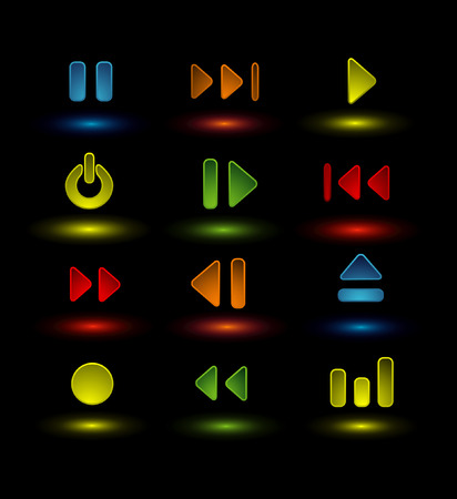 neon music iconsのイラスト素材