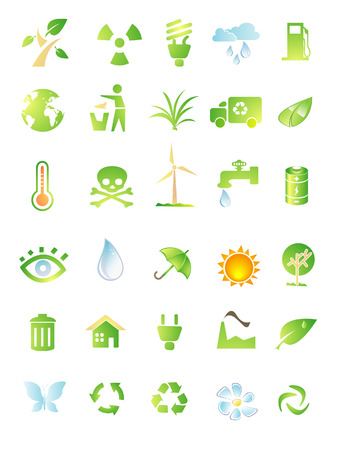 environment icon set isolated on white backgroundのイラスト素材