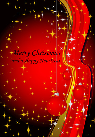 Vector illustration of Christmas design with stars and ballsのイラスト素材