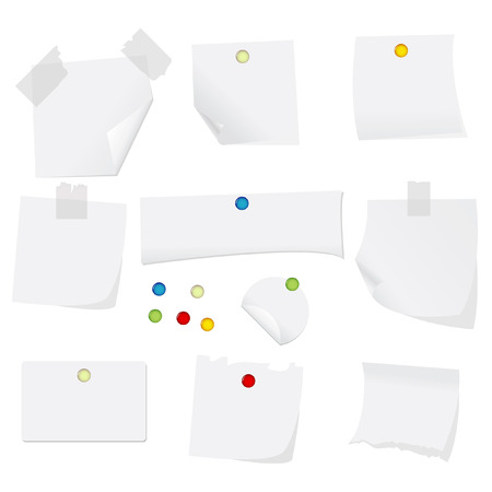 vector illustration of white paper with pinsのイラスト素材
