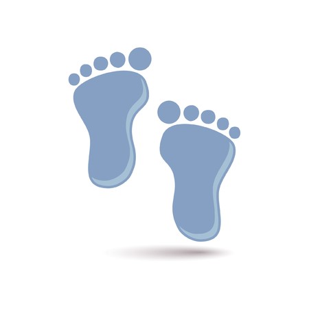 blue baby footのイラスト素材