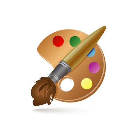 palette with  brushのイラスト素材