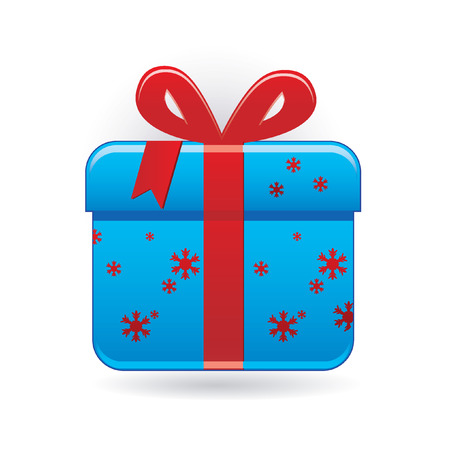 gift with snowflakesのイラスト素材