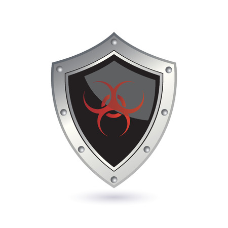 shield with biohazard signのイラスト素材