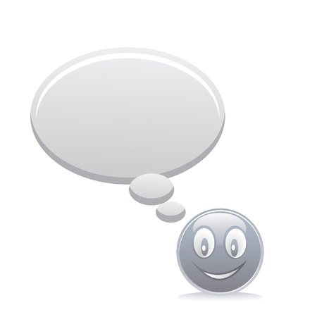 grey smiley with speech bubbles のイラスト素材