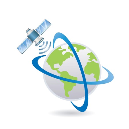 satellite above the Earth のイラスト素材