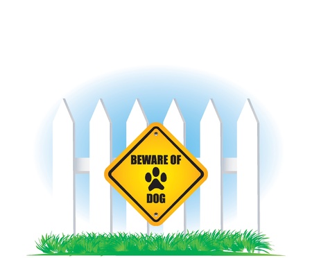 beware of dog yellow signのイラスト素材