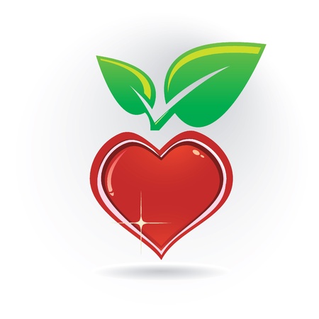 heart with leafのイラスト素材