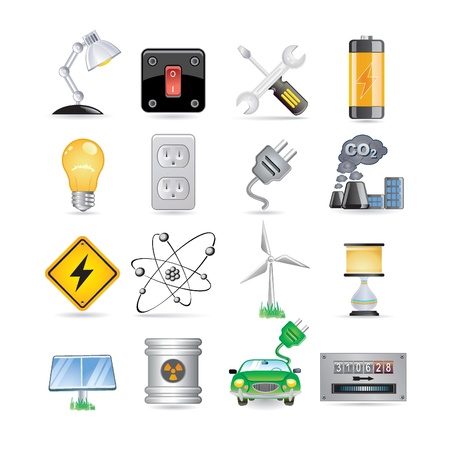 electric icon set のイラスト素材