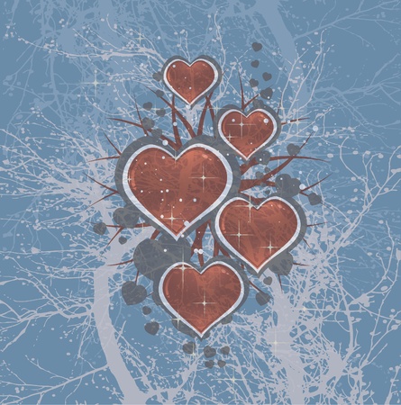 blue background with hearts. Eps10のイラスト素材