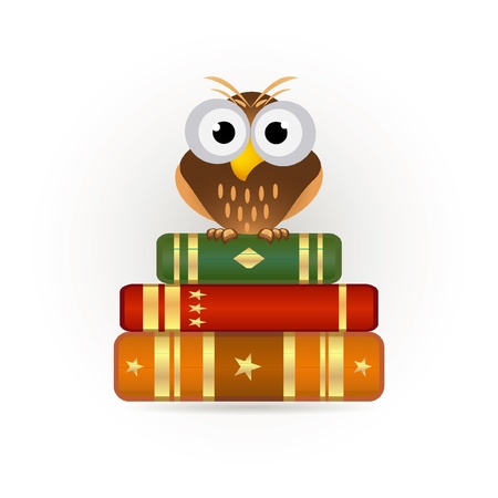 owl on books iconのイラスト素材