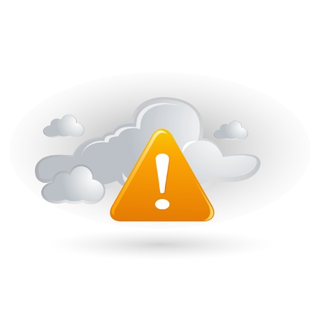 cloud with warning signのイラスト素材