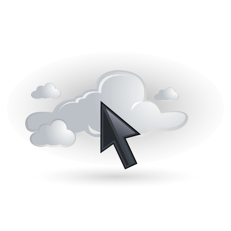 pointer and cloud iconのイラスト素材