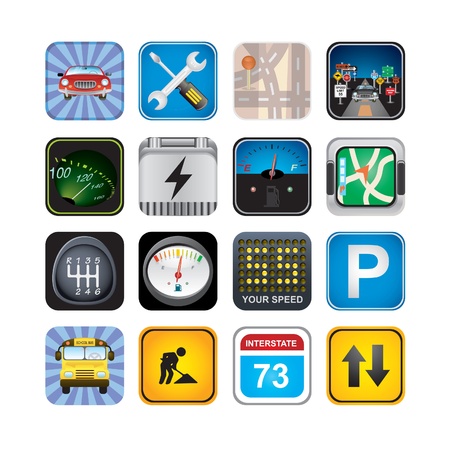 car  signs and iconsのイラスト素材